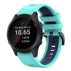 Per Garmin Forerunner 945 22mm Cinturino sportivo in silicone bicolore (verde menta + blu)