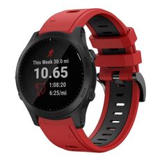 Per Garmin Forerunner 945 22mm Cinturino sportivo in silicone bicolore (rosso + nero)