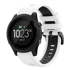 Per Garmin Forerunner 935 22mm Cinturino sportivo in silicone bicolore (bianco + nero)
