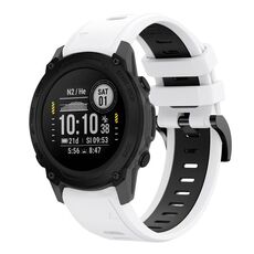 Per Garmin Descent G1 22mm Cinturino sportivo in silicone bicolore (bianco + nero)