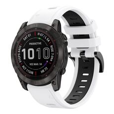 Per Garmin Fenix 7X Solar 26mm Cinturino sportivo in silicone bicolore (bianco + nero)