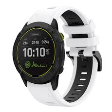 Per Garmin Enduro 26mm Cinturino sportivo in silicone bicolore (bianco + nero)