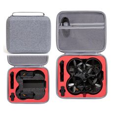 Per DJI Avata Drone Body Square Custodia rigida antiurto per il trasporto, dimensioni: 27 x 23 x 10 cm (grigio + rivestimento rosso)