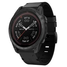 Per Garmin Tactix 7 Pro 26mm Cinturino in pelle con fibbia in acciaio (nero)