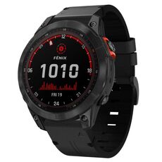 Per Garmin Fenix 7 Solar 22mm Cinturino in pelle con fibbia in acciaio (nero)