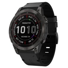 Per Garmin Fenix 7 Sapphire Solar 22mm Cinturino in pelle con fibbia in acciaio (nero)