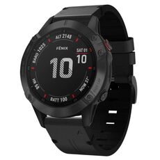 Per Garmin Fenix 6 Pro GPS 22mm Cinturino in pelle con fibbia in acciaio (nero)
