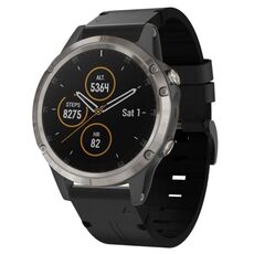 Per Garmin Fenix 5 22mm Cinturino in pelle con fibbia in acciaio (nero)