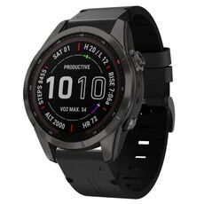 Per Garmin Fenix ​​7S Sapphire Solar 20mm Cinturino in pelle con fibbia in acciaio (nero)