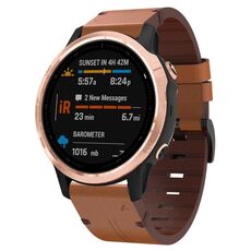 Per Garmin Fenix 6S 20mm Cinturino in pelle con fibbia in acciaio (marrone)