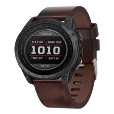 Per Garmin Tactix 7 26mm Cinturino in pelle con fibbia in acciaio (marrone)