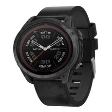 Per Garmin Tactix 7Pro 26mm Cinturino in pelle con fibbia in acciaio (nero)