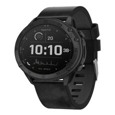 Per Garmin Tactix Delta 26mm Cinturino in pelle con fibbia in acciaio (nero)