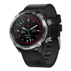 Per Garmin Descent MK 2 26mm Cinturino in pelle con fibbia in acciaio (nero)