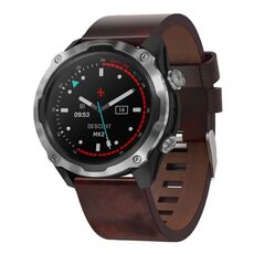 Per Garmin Descent MK 2 26mm Cinturino in pelle con fibbia in acciaio (marrone)