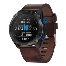 Per Garmin Descent MK 2i 26mm Cinturino in pelle con fibbia in acciaio (marrone)