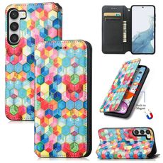 Per Samsung Galaxy S23 + 5G CaseCustodia per telefono in pelle magnetica colorata neo (Spazio magico)
