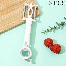3 pezzi 7 in 1 apribottiglie peeling multifunzionale grattugia apriscatole (bianco)