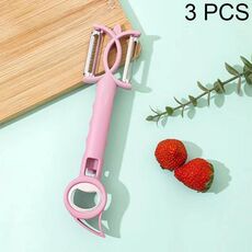 3 pezzi 7 in 1 apribottiglie peeling multifunzionale grattugia apriscatole (viola)