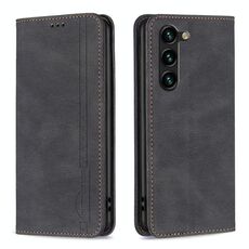 Per Samsung Galaxy S23 + 5G Magnetic RFID Blocking Custodia antifurto in pelle (nero)