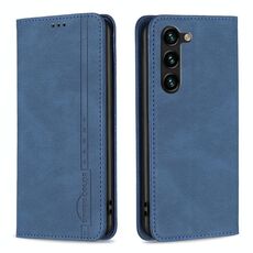 Per Samsung Galaxy S23 + 5G Magnetic RFID Blocking Custodia antifurto in pelle (blu)