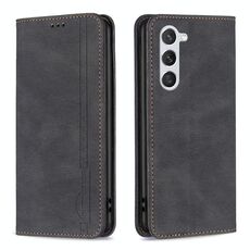 Custodia per telefono in pelle antifurto con blocco RFID magnetico per Samsung Galaxy S23 5G (nero)