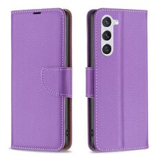 Per Samsung Galaxy S23 5G Litchi Texture Custodia in pelle di colore puro (viola)