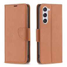 Per Samsung Galaxy S23 5G Litchi Texture Custodia in pelle di colore puro (marrone)