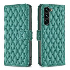 Per Samsung Galaxy S23 + 5G Diamond Lattice Wallet Custodia in pelle per cellulare (verde)