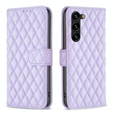 Per Samsung Galaxy S23 + 5G Diamond Lattice Wallet Custodia in pelle per cellulare (viola)
