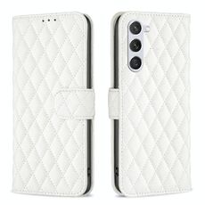 Per Samsung Galaxy S23 5G Diamond Lattice Portafoglio in pelle Flip Phone Case (bianco)