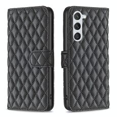 Per Samsung Galaxy S23 5G Diamond Lattice Wallet Custodia per cellulare in pelle (nero)