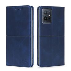 Custodia per telefono in pelle magnetica per vivo Y52t Cow Texture (blu)