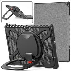 Custodia per tablet antiurto con cavalletto girevole per MicroSoft Surface Pro 9 (nero)