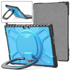 Custodia per tablet antiurto con cavalletto girevole per MicroSoft Surface Pro 9 (blu)