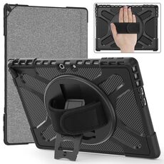 Per MicroSoft Surface Pro 9 Custodia per tablet antiurto con cavalletto girevole (nero)