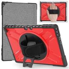 Per MicroSoft Surface Pro 9 Custodia per tablet antiurto con cavalletto girevole (rosso)