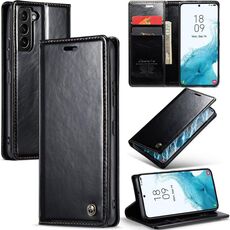Custodia in pelle per Samsung Galaxy S22 5G CaseMe 003 Crazy Horse Texture (nera)