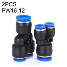 PW16-12 LAIZE 10 pezzi Connettore a raccordo rapido pneumatico per riduzione a T in plastica di tipo Y