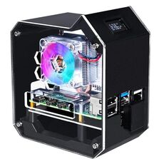 Kit Waveshare Mini Tower NAS per Raspberry Pi 4B Supporto SSD SATA M.2 fino a 2 TB (nero)