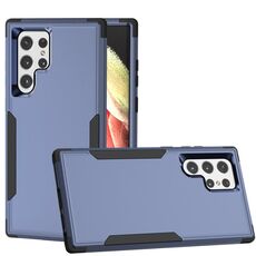 Custodia per telefono antiurto per Samsung Galaxy S22 Ultra 5G TPU + PC (blu reale + nero)