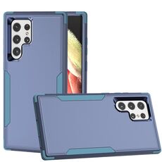 Custodia per telefono antiurto per Samsung Galaxy S22 Ultra 5G TPU + PC (blu reale + blu)