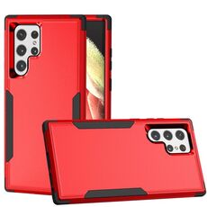 Custodia antiurto per Samsung Galaxy S22 Ultra 5G TPU + PC (rosso + nero)