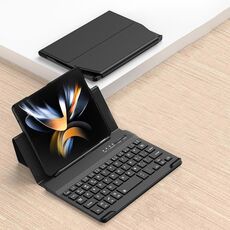 Custodia in pelle per tastiera Bluetooth pieghevole magnetica per Samsung Galaxy Z Fold3 5G / Fold4 5G / Mate X2 / Mate XS 2 GKK (nero)