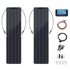Scheda doppia da 100 W con pannello solare del sistema fotovoltaico del controller da 40 A (nero)