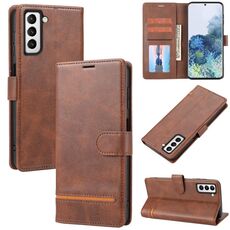Per Samsung Galaxy S23+ 5G Custodia per cellulare in pelle a portafoglio classica (marrone)