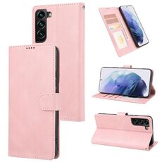 Per Samsung Galaxy S23+ 5G Custodia per cellulare in PU con texture in pelle di vitello fantasia classica (rosa)