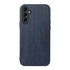 Per Samsung Galaxy A14 5G Custodia per telefono in PU con struttura in legno (blu)