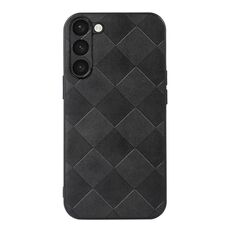 Per Samsung Galaxy S23 + 5G Weave Plaid Custodia per telefono in PU (nero)