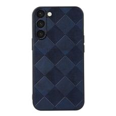 Per Samsung Galaxy S23 + 5G Weave Plaid PU Custodia per telefono (blu)